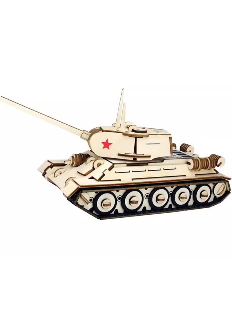 لعبة ألغاز خشبية ثلاثية الأبعاد للأطفال، مكعبات بناء عسكرية (خزان 146 قطعة) - Image 1